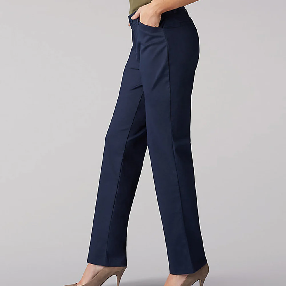 Women’s Wrinkle Free Relaxed Fit Straight Leg Pant - Imperial Blue - 463-7547 - Image 3