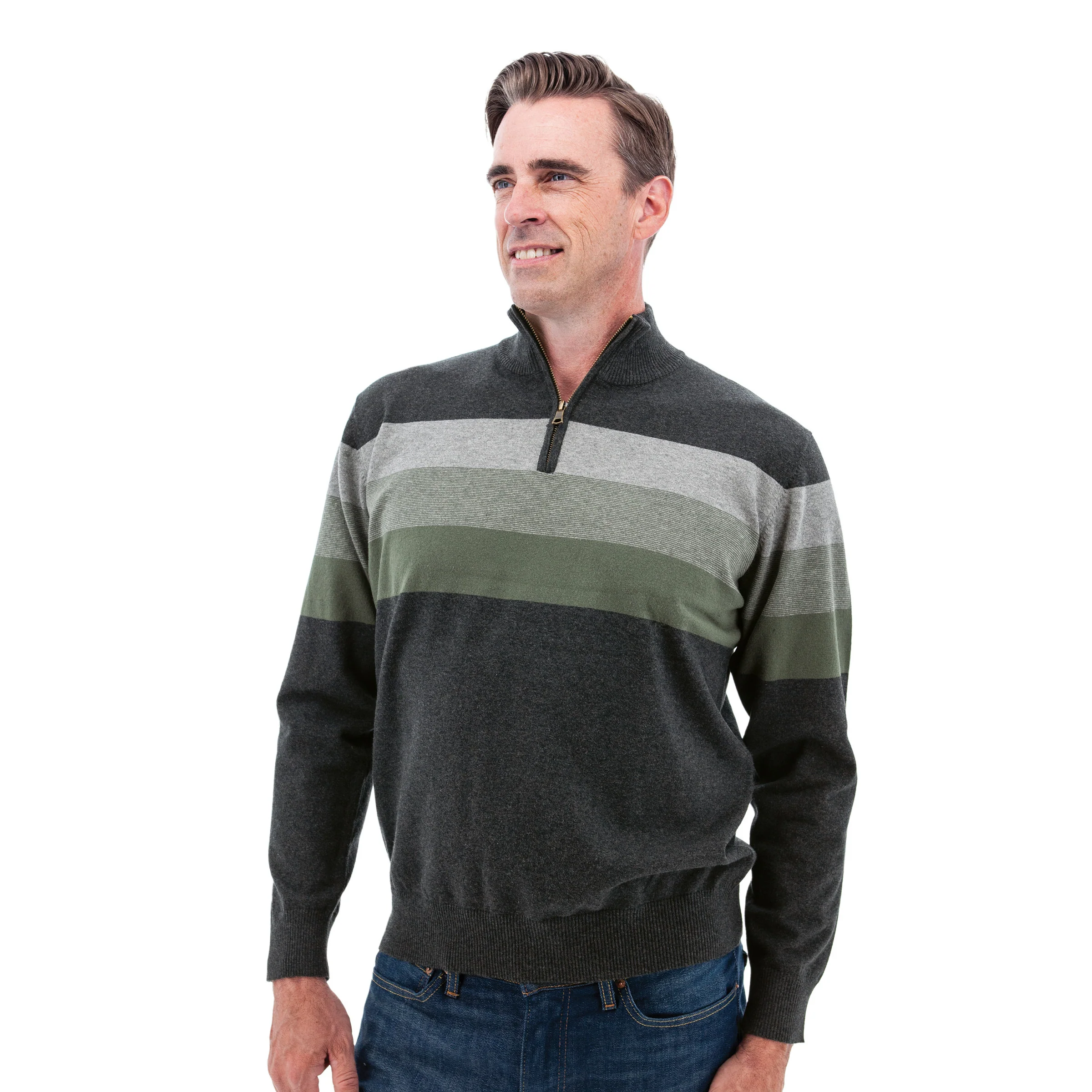 Gunner Classic Stripe 1/4 Zip Sweater - E014562 - Image 3