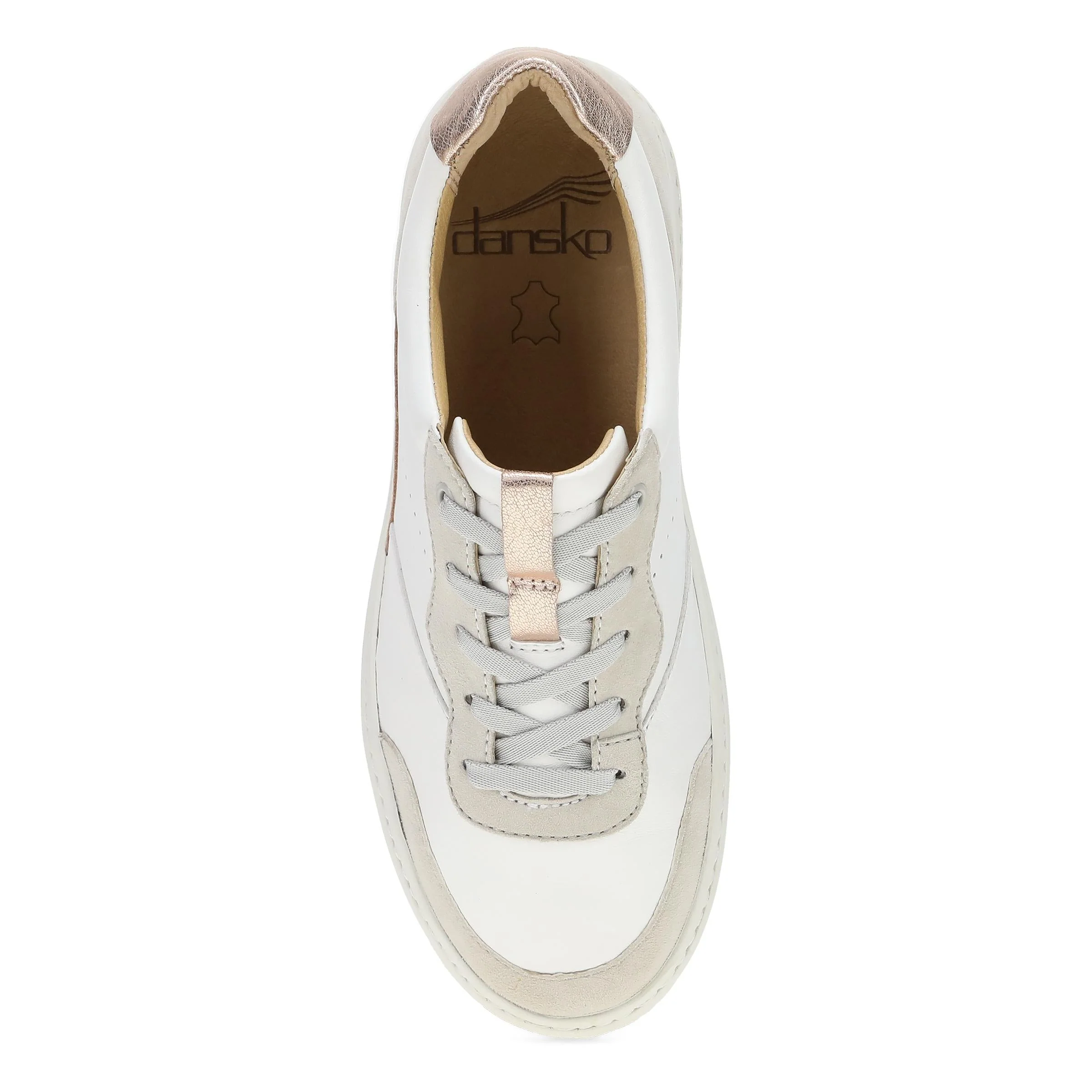 Josey - White/Rose Gold Nappa Sneaker - 10102-000396 - Image 6