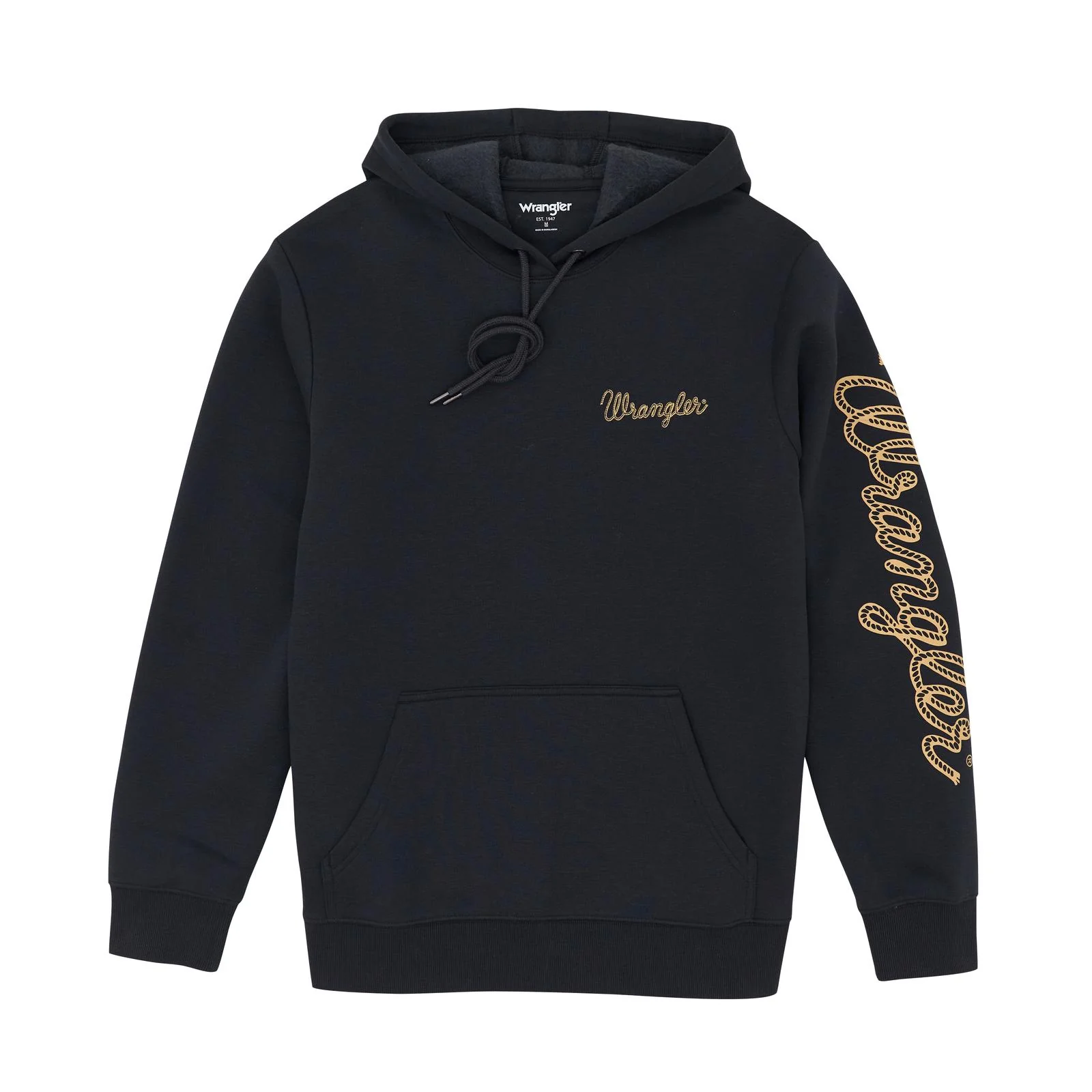 Men's Wrangler® Rope Logo Hoodie - Jet Black - 112365736 - Image 4