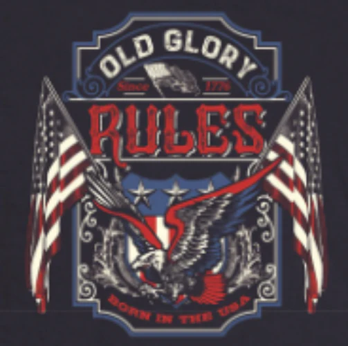 Old Glory Rule T-Shirt - Navy - OG2235 - Image 3
