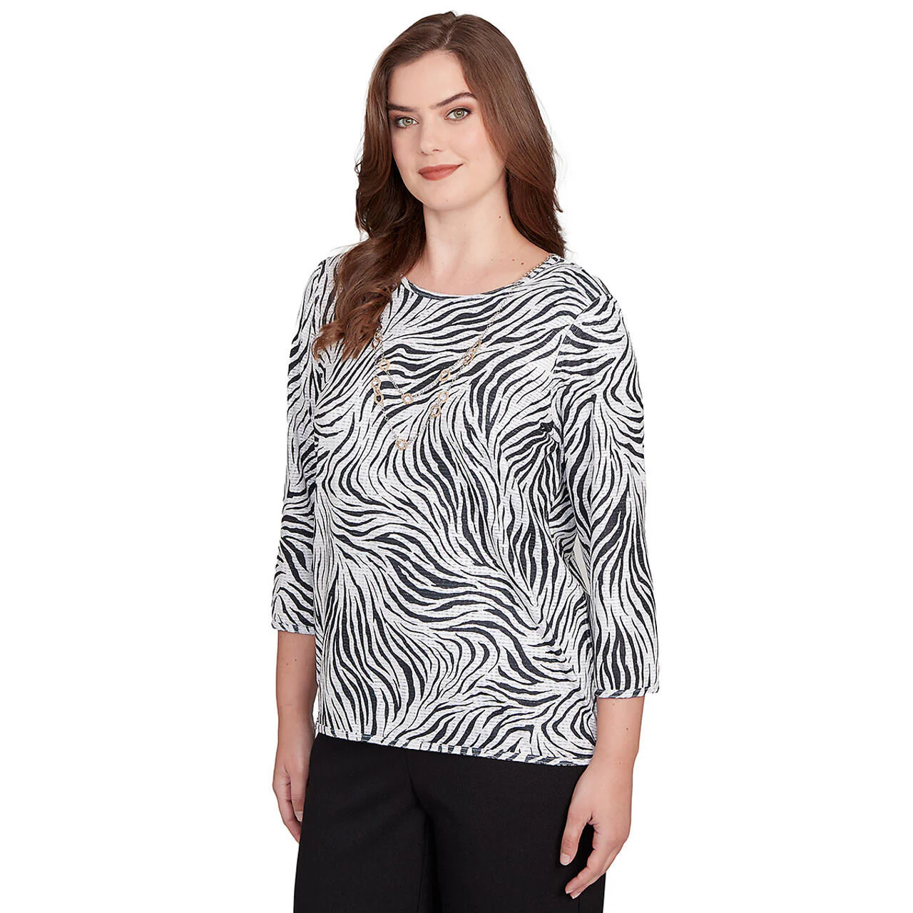 Women's Reversible Paisley Top With Necklace - 11150 - Image 4